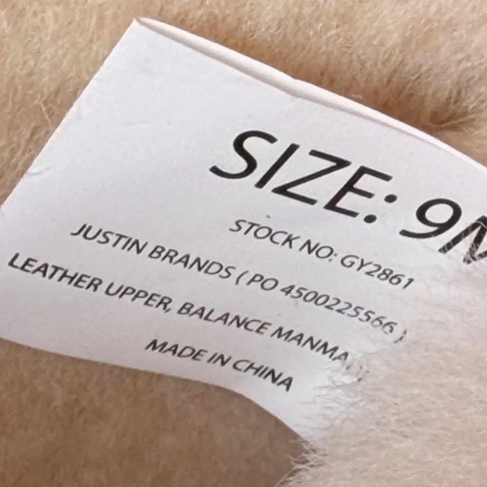 Justin Heidi Shearling Lined Suede‎ Boots Size 9 Natural Beige